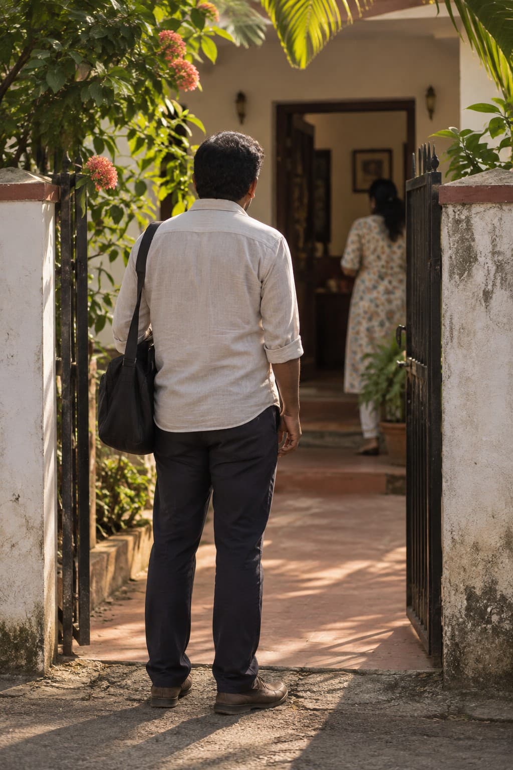 A dependable local person arriving at a Trivandrum home